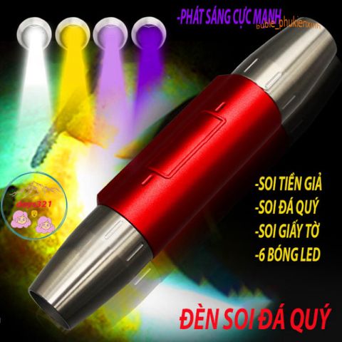 Đèn Soi Tiền & Đá Quý 6 Bóng Màu - Công Cụ Phát Hiện Đồ Giả Sáng Mạnh Dùng Ngoài Trời, Bền Bỉ Và Tiện Lợi