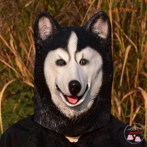Mặt Nạ Hóa Trang Chó Husky 3D - Đạo Cụ Halloween Vui Nhộn, Thích Hợp Quay Video TikTok, Douyin và Tiệc Hóa Trang