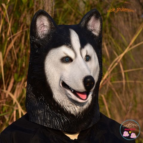 Mặt Nạ Hóa Trang Chó Husky 3D - Đạo Cụ Halloween Vui Nhộn, Thích Hợp Quay Video TikTok, Douyin và Tiệc Hóa Trang