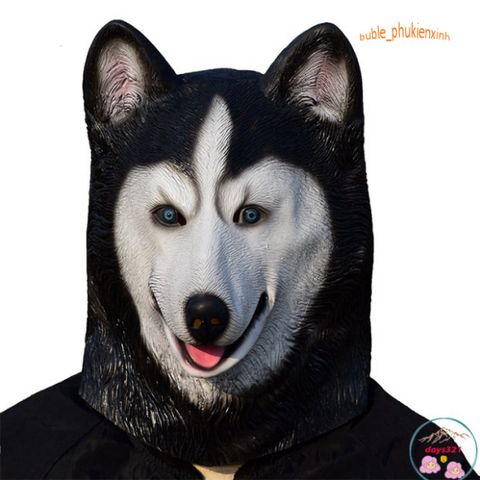 Mặt Nạ Hóa Trang Chó Husky 3D - Đạo Cụ Halloween Vui Nhộn, Thích Hợp Quay Video TikTok, Douyin và Tiệc Hóa Trang
