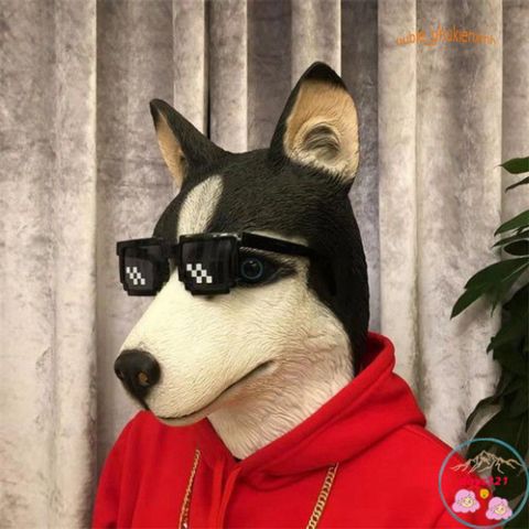 Mặt Nạ Hóa Trang Chó Husky 3D - Đạo Cụ Halloween Vui Nhộn, Thích Hợp Quay Video TikTok, Douyin và Tiệc Hóa Trang