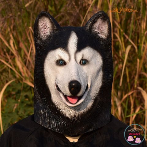 Mặt Nạ Hóa Trang Chó Husky 3D - Đạo Cụ Halloween Vui Nhộn, Thích Hợp Quay Video TikTok, Douyin và Tiệc Hóa Trang