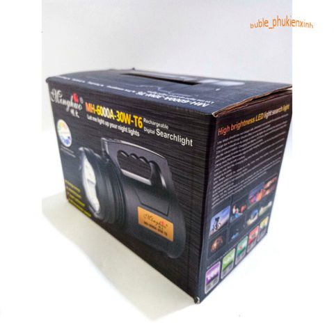 Đèn Pin Siêu Sáng MH-6000 - 30W, Pin 6000mAh, Chiếu Sáng Trắng Cao Cấp, Lý Tưởng Cho Cắm Trại, Vườn, Kho Hàng