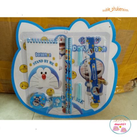 Bộ Đồ Dùng Học Tập Dễ Thương Hình Siêu Nhân, Doremon, Mickey, Elsa - Bút Chì, Thước Kẻ, Gọt Chì, Tẩy Chì 4 Trong 1 cho Trẻ Em