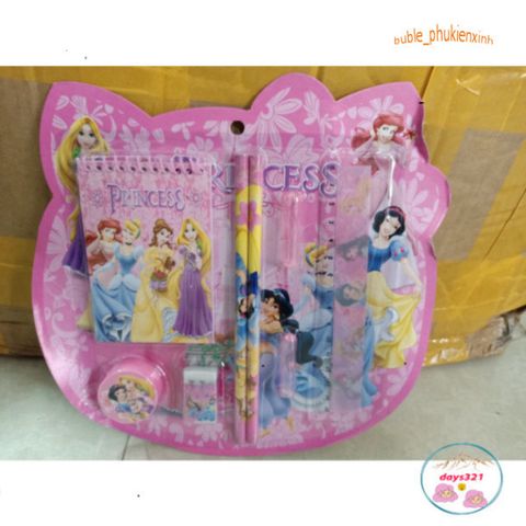 Bộ Đồ Dùng Học Tập Dễ Thương Hình Siêu Nhân, Doremon, Mickey, Elsa - Bút Chì, Thước Kẻ, Gọt Chì, Tẩy Chì 4 Trong 1 cho Trẻ Em