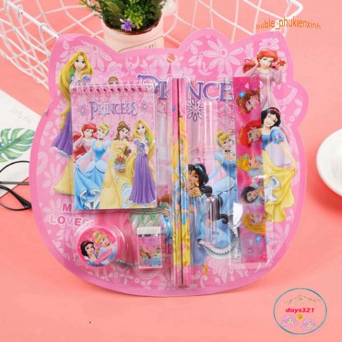 Bộ Đồ Dùng Học Tập Dễ Thương Hình Siêu Nhân, Doremon, Mickey, Elsa - Bút Chì, Thước Kẻ, Gọt Chì, Tẩy Chì 4 Trong 1 cho Trẻ Em