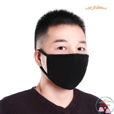 Khẩu Trang Vải Dệt Kim TUTO5 Menswear - Kháng Khuẩn 2 Lớp, Tái Sử Dụng, Thoáng Khí, Màu Trắng/Đen - Bảo Vệ Sức Khỏe Hàng Ngày