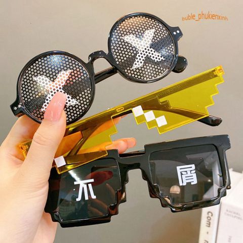 Kính Thug Life 6 Chấm - Kính Mát Siêu Ngầu Phong Cách 8BIT Bảo Vệ Mắt Thời Trang Và Đáng Nhớ Cho Chụp Ảnh Nhóm