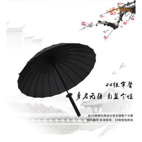 Ô Che Nắng Kiếm Khách Katana - 24 Lá Chống Lật Đa Năng, Tiện Lợi Cho Mùa Hè Và Mưa, Kèm Túi Vải Đựng Cao Cấp