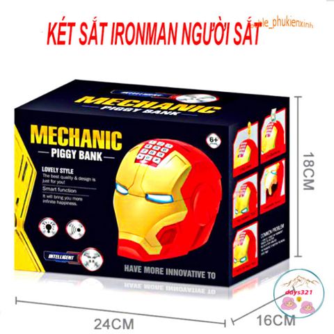 Két Đựng Tiền Mini Thông Minh Hình Iron Man Siêu Anh Hùng - An Toàn, Độc Đáo & Thú Vị Cho Trẻ Em Học Quản Lý Tài Chính