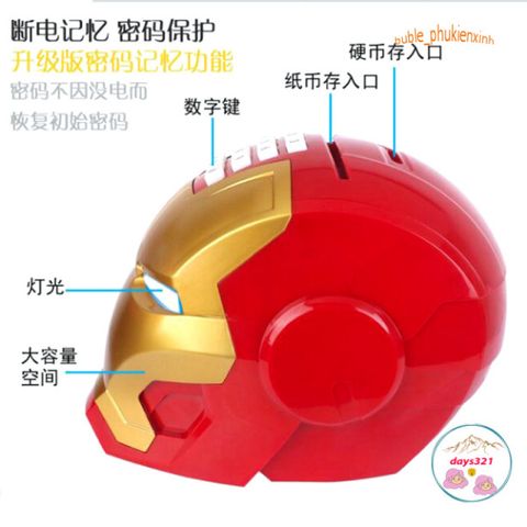Két Đựng Tiền Mini Thông Minh Hình Iron Man Siêu Anh Hùng - An Toàn, Độc Đáo & Thú Vị Cho Trẻ Em Học Quản Lý Tài Chính