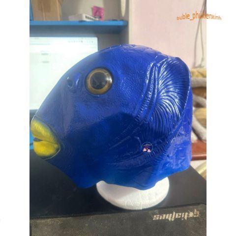 Mũ Hóa Trang Hình Cá Silicone Unisex Màu Xanh Dương - Thiết Kế Độc Đáo Cho Tiệc Halloween & Sự Kiện Cosplay