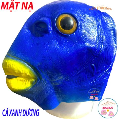 Mũ Hóa Trang Hình Cá Silicone Unisex Màu Xanh Dương - Thiết Kế Độc Đáo Cho Tiệc Halloween & Sự Kiện Cosplay