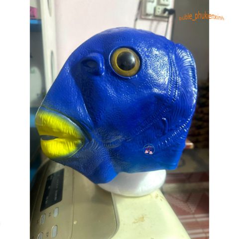 Mũ Hóa Trang Hình Cá Silicone Unisex Màu Xanh Dương - Thiết Kế Độc Đáo Cho Tiệc Halloween & Sự Kiện Cosplay