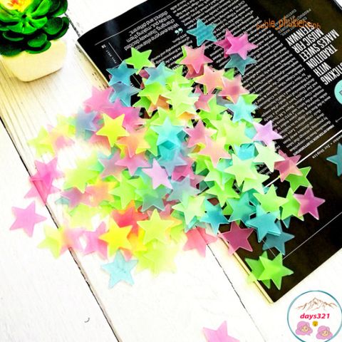 Combo 100 Sao Dạ Quang Tường - Phụ Kiện Trang Trí Phát Sáng Đêm - Dán Gắn Nhiều Bề Mặt, Trang Trí Độc Đáo Cho Không Gian Sống