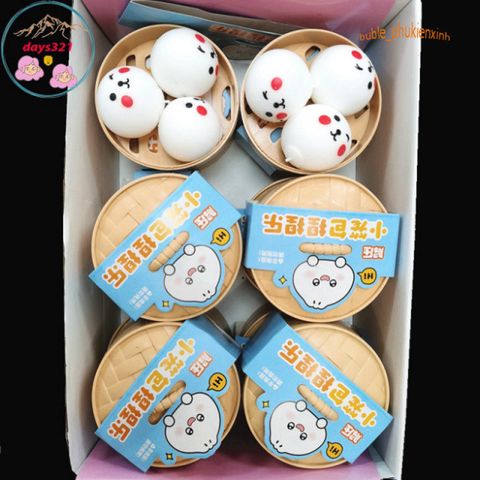 Bánh Bao Squishy Mềm Mịn - Hộp 3 Chiếc Gấu Trắng Hình Mặt Hề Đồ Chơi Giảm Căng Thẳng Cho Trẻ Em Và Người Lớn
