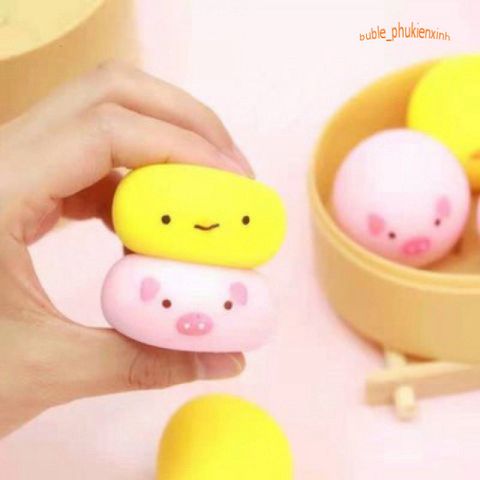Bánh Bao Squishy Mềm Mịn - Hộp 3 Chiếc Gấu Trắng Hình Mặt Hề Đồ Chơi Giảm Căng Thẳng Cho Trẻ Em Và Người Lớn