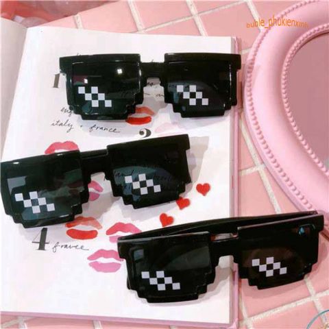Mắt Kính Pixelated Thug Life - Kính Thời Trang Mosaic Dành Cho Nam Nữ - Phong Cách Hip Hop Ấn Tượng Với Ống Kính UV400 Bảo Vệ Mắt