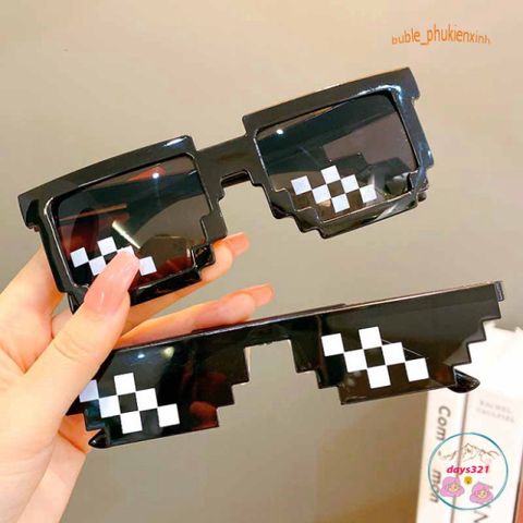 Mắt Kính Pixelated Thug Life - Kính Thời Trang Mosaic Dành Cho Nam Nữ - Phong Cách Hip Hop Ấn Tượng Với Ống Kính UV400 Bảo Vệ Mắt