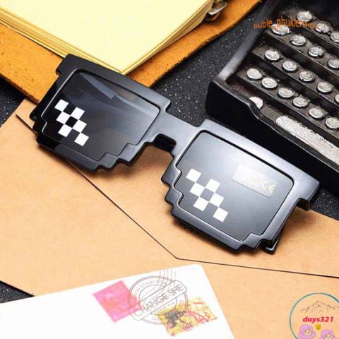 Mắt Kính Pixelated Thug Life - Kính Thời Trang Mosaic Dành Cho Nam Nữ - Phong Cách Hip Hop Ấn Tượng Với Ống Kính UV400 Bảo Vệ Mắt