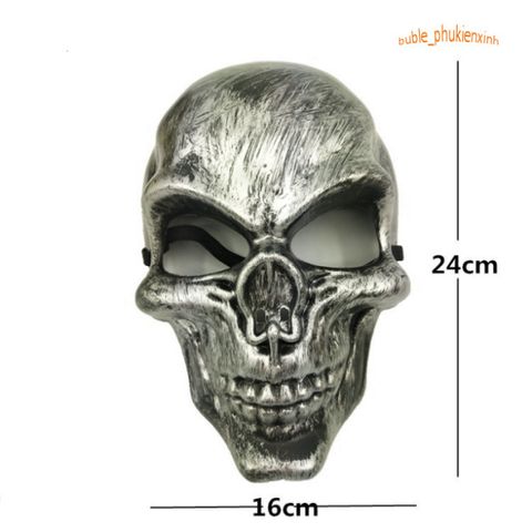 Mặt Nạ Đầu Lâu Bạc – Phụ Kiện Halloween và Trung Thu – Độc Đáo cho Lễ Hội Cosplay và Tiệc Tùng
