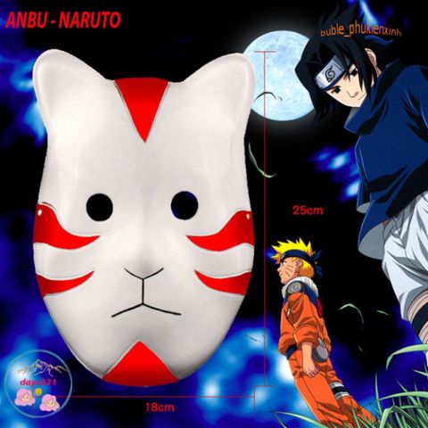 Mặt Nạ Anbu Naruto - Độc Đáo Cho Cosplay, Halloween, Quà Tặng Fan Anime - Chất Liệu Nhựa Cao Cấp, Kích Thước 26x18cm