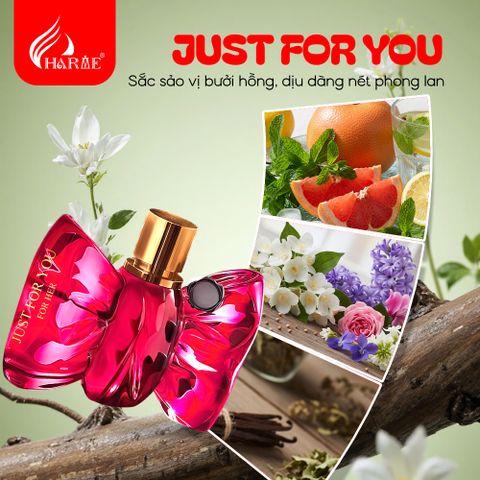 Nước Hoa Nữ Charme Just For You 30ml - Hương Floral Fruity Ngọt Ngào, Quyến Rũ, Độ Lưu Hương Lâu, Quà Tặng Đặc Biệt Cho Phái Đẹp