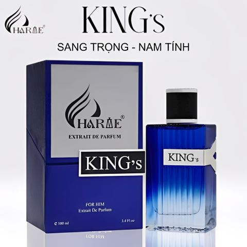 Nước Hoa Nam Charme KING's 60ML/100ML - Sang Trọng, Nam Tính, Hương Gỗ Quyến Rũ, Lưu Hương Lâu Dài, Tỏa Hương Mạnh Mẽ