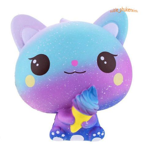 SquiShy TO - Sóc Nhí Ôm Kem Galaxy Đáng Yêu, Đồ Chơi Squishy Mềm Mại Cho Trẻ Em - Phụ Kiện Trang Trí Không Gian Sống