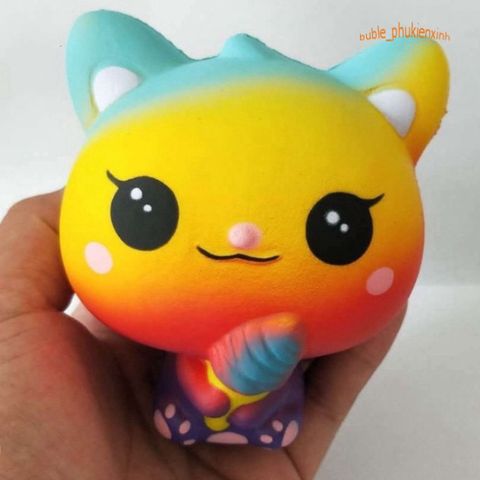 SquiShy TO - Sóc Nhí Ôm Kem Galaxy Đáng Yêu, Đồ Chơi Squishy Mềm Mại Cho Trẻ Em - Phụ Kiện Trang Trí Không Gian Sống
