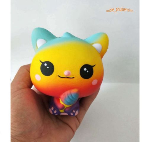 SquiShy TO - Sóc Nhí Ôm Kem Galaxy Đáng Yêu, Đồ Chơi Squishy Mềm Mại Cho Trẻ Em - Phụ Kiện Trang Trí Không Gian Sống
