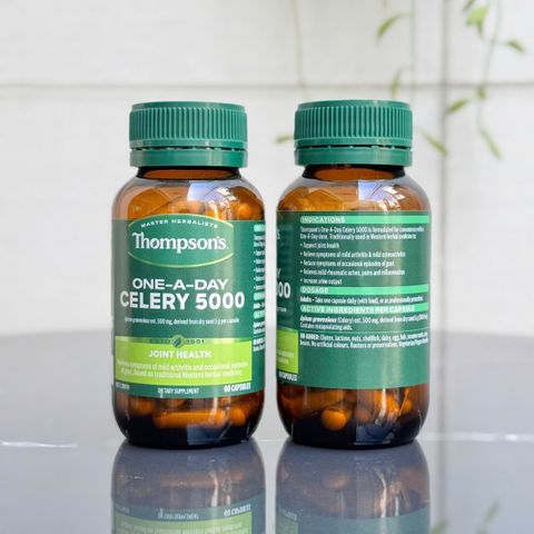 Viên Uống Thompson's Celery 5000mg - Hỗ Trợ Giảm Acid Uric và Sức Khỏe Xương Khớp - Thực Phẩm Bổ Sung New Zealand 60 Viên