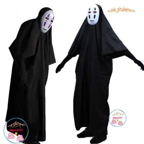 Bộ trang phục Hóa Trang Kaonashi từ Spirited Away - Áo choàng và mặt nạ Cosplay cho trẻ em và người lớn, Độc Đáo cho Bữa Tiệc Hóa Trang