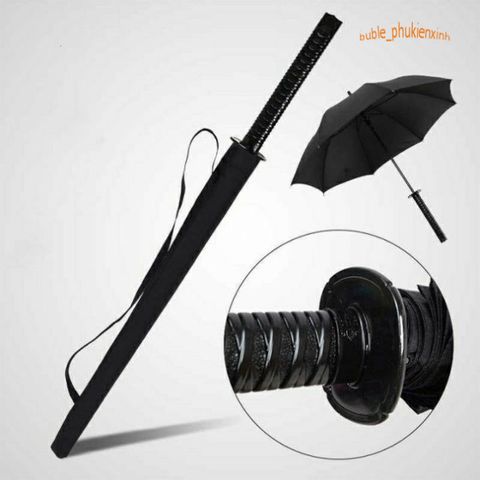 Ô Dù Samurai Katana Đen - Thiết Kế Kiếm Nhật Sang Trọng, Phụ Kiện Thời Trang Chống Nắng Mưa Chất Lượng Cao