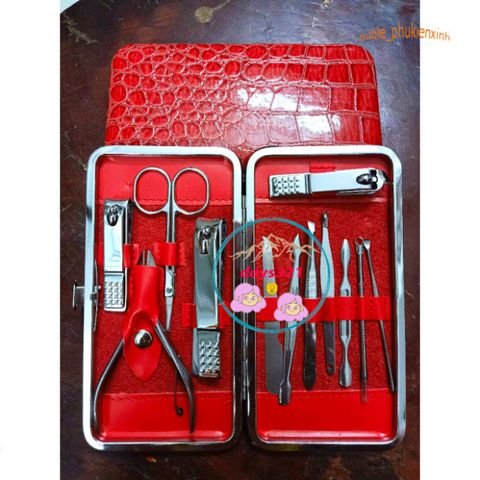 Bộ Dụng Cụ Làm Nail 12 Món Thép Không Gỉ - Bộ Cắt Móng Tay Chuyên Nghiệp Sang Trọng - Quà Tặng Tuyệt Vời Cho Phái Đẹp