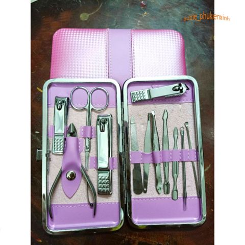 Bộ Dụng Cụ Làm Nail 12 Món Thép Không Gỉ - Bộ Cắt Móng Tay Chuyên Nghiệp Sang Trọng - Quà Tặng Tuyệt Vời Cho Phái Đẹp