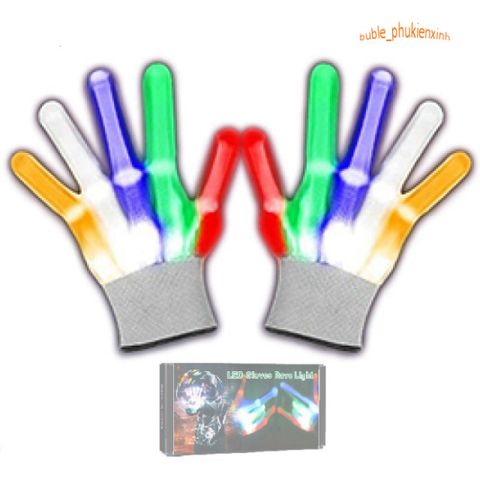Găng Tay Anime Phát Sáng LED - Găng Tay Xương Độc Đáo 7 Chế Độ Ánh Sáng Hai Bên Mát Mẻ Cho Tiệc Tùng và Cosplay