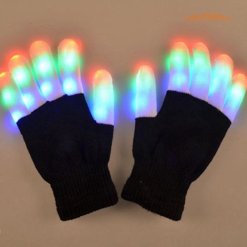 Găng Tay Anime Phát Sáng LED - Găng Tay Xương Độc Đáo 7 Chế Độ Ánh Sáng Hai Bên Mát Mẻ Cho Tiệc Tùng và Cosplay