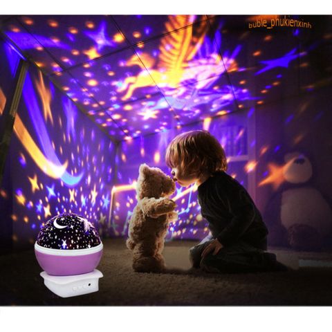 Đèn Ngủ Chiếu Sao Xoay 360 Độ - Tạo Bầu Trời Đầy Sao Trong Phòng Ngủ, Đèn Họa Tiết Lãng Mạn Cho Trẻ Em và Người Lớn