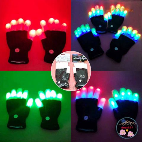 Găng tay LED 7 Chế Độ - Phụ Kiện Thời Trang Phát Sáng cho Tiệc Tùng và Sự Kiện - Giao Lưu Sôi Động Trong Bóng Tối