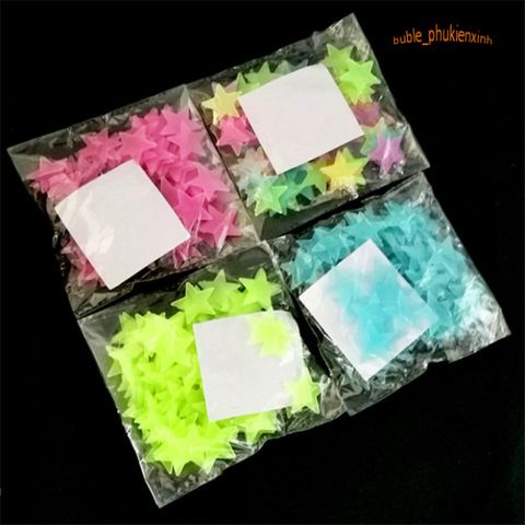 Bộ 100 Ngôi Sao Dạ Quang Dán Tường Trang Trí Phát Sáng - Dễ Dàng Gắn Dính, Nhiều Màu Sắc Tạo Khung Cảnh Huyền Ảo Cho Phòng Ngủ Trẻ Em
