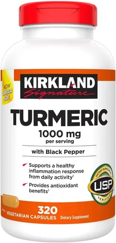 Viên Uống Bột Nghệ Kirkland Signature với Tiêu Đen 1000mg - Tăng Cường Sức Khỏe và Hỗ Trợ Tiêu Hóa - 320 Viên