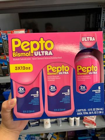 Siro Hỗ Trợ Tiêu Hóa Pepto Bismol Ultra - Giảm Buồn Nôn, Đau Bụng, Khó Tiêu, Không Chứa Đường - Thực Phẩm Chức Năng Dành Cho Người Từ 12 Tuổi Trở Lên