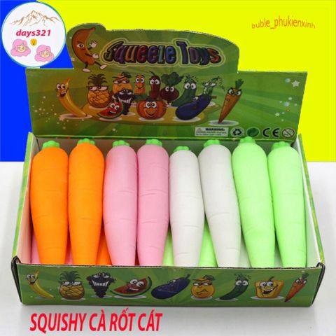 Đồ Chơi Bóp Tay Squishy Cà Rốt Mochi - Đồ Chơi Giảm Stress Dễ Thương, An Toàn Cho Trẻ Em và Người Lớn