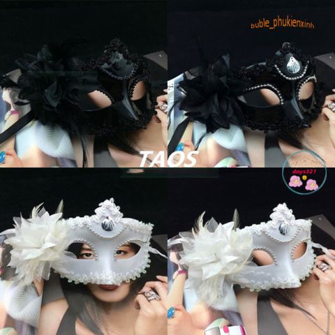 Mặt Nạ Lông Vũ Trang Trí Halloween & Giáng Sinh - Phụ Kiện Hóa Trang Ấn Tượng Cho Tiệc Tùng và Lễ Hội