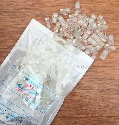 Túi 100 Hạt Mạng Golden Japan RJ45 - Đầu Bấm Dây Mạng Chất Lượng Cao, Phụ Kiện Kết Nối Tốt Nhất