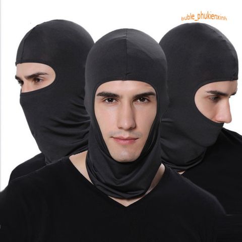 Khăn Trùm Bịt Mặt Ninja Đen - Khẩu Trang Đắp Kín Thời Trang Nam Nữ, Bảo Vệ Khỏi Tia UV, Gió Lạnh và Bụi Bẩn