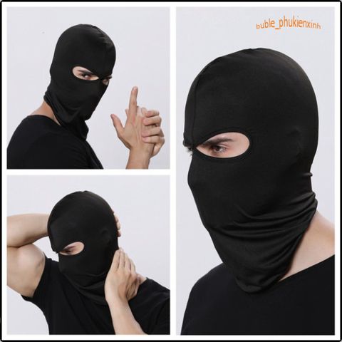 Khăn Trùm Bịt Mặt Ninja Đen - Khẩu Trang Đắp Kín Thời Trang Nam Nữ, Bảo Vệ Khỏi Tia UV, Gió Lạnh và Bụi Bẩn