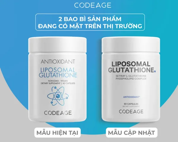 Viên Uống Trắng Da Codeage Liposomal Glutathione 500mg - Hỗ Trợ Chăm Sóc Da, 60 Viên, Xuất Xứ Mỹ
