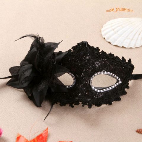 Mặt Nạ Nửa Mặt Kim Sa Sang Trọng Đỏ - Phụ Kiện Tiệc Tùng, Halloween, Khiêu Vũ, Lễ Hội - Thể Hiện Phong Cách Bí Ẩn